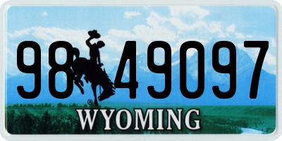 WY license plate 9849097