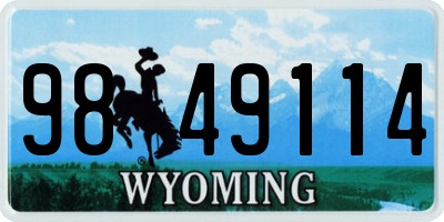 WY license plate 9849114