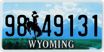 WY license plate 9849131