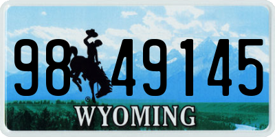 WY license plate 9849145