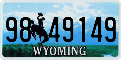 WY license plate 9849149