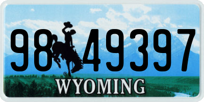 WY license plate 9849397