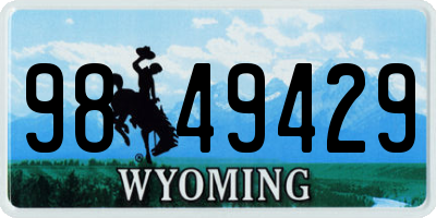 WY license plate 9849429