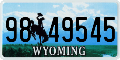 WY license plate 9849545