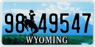 WY license plate 9849547