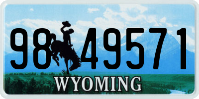 WY license plate 9849571