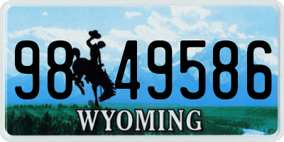 WY license plate 9849586