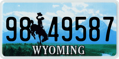WY license plate 9849587