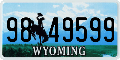 WY license plate 9849599