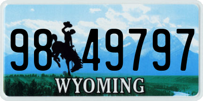WY license plate 9849797