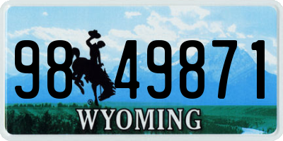 WY license plate 9849871