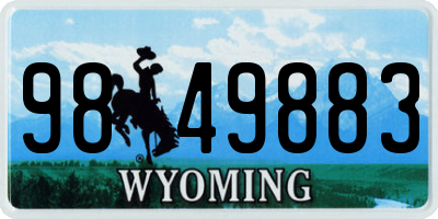 WY license plate 9849883