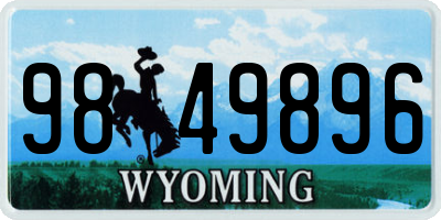WY license plate 9849896