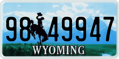 WY license plate 9849947
