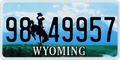 WY license plate 9849957