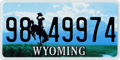 WY license plate 9849974