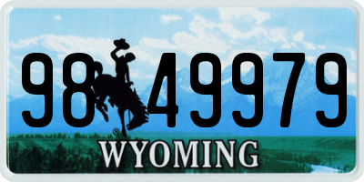 WY license plate 9849979