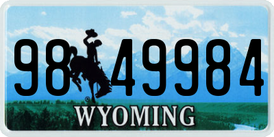 WY license plate 9849984