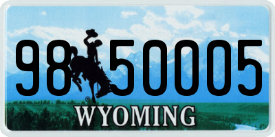 WY license plate 9850005