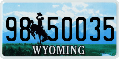 WY license plate 9850035