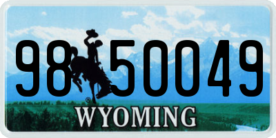 WY license plate 9850049