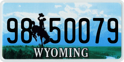 WY license plate 9850079