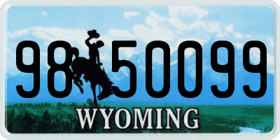 WY license plate 9850099