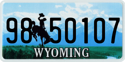 WY license plate 9850107