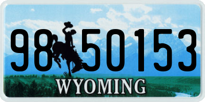 WY license plate 9850153