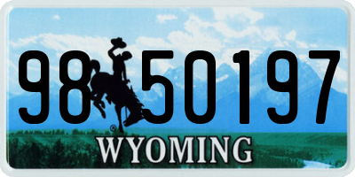 WY license plate 9850197