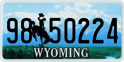 WY license plate 9850224