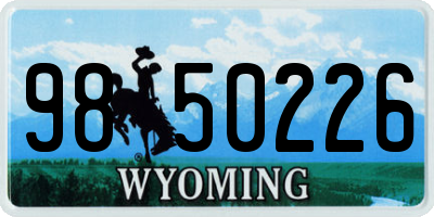 WY license plate 9850226