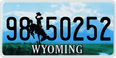 WY license plate 9850252