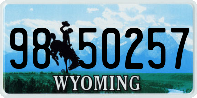 WY license plate 9850257