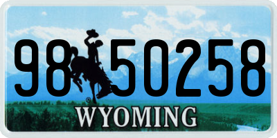 WY license plate 9850258