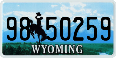 WY license plate 9850259