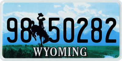 WY license plate 9850282
