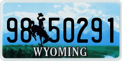 WY license plate 9850291