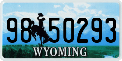 WY license plate 9850293