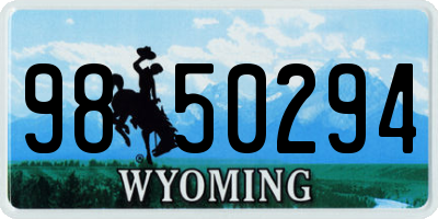 WY license plate 9850294