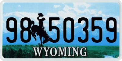 WY license plate 9850359