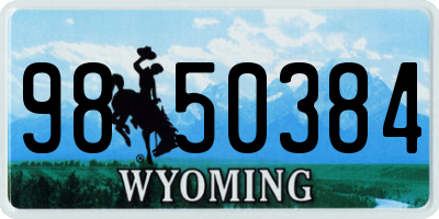 WY license plate 9850384