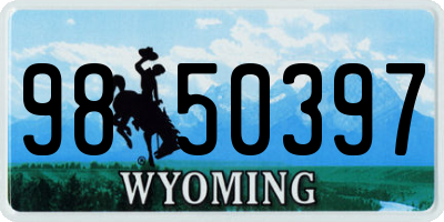 WY license plate 9850397