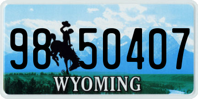 WY license plate 9850407