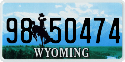 WY license plate 9850474