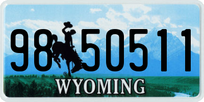 WY license plate 9850511
