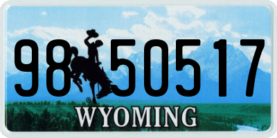 WY license plate 9850517
