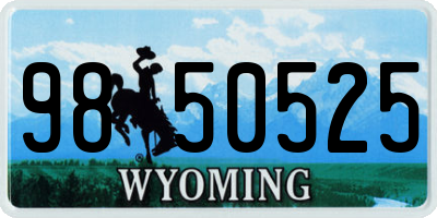 WY license plate 9850525