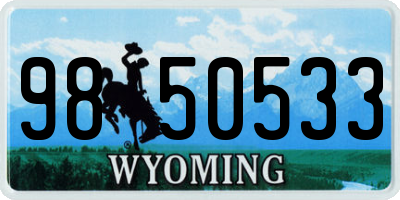 WY license plate 9850533