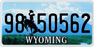 WY license plate 9850562